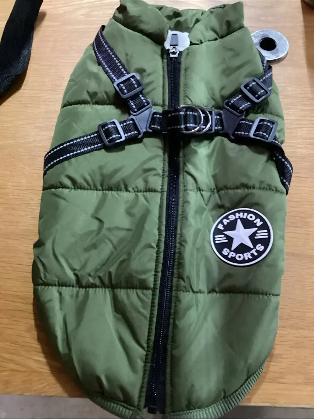 Dog Vest Coat Jacket w/Harness, Green, Small